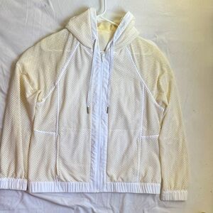 Rare Lululemon Cream and White Mesh Hoodie Jacket